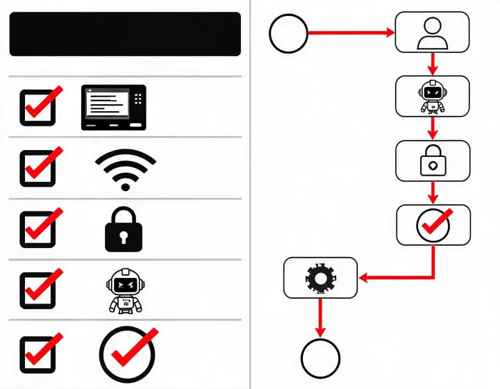 Terminal installation checklist and secret management diagram